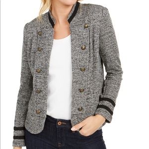 Tommy Hilfiger Military Band Jacket, Black Gray, Size L